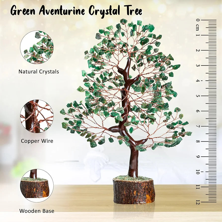 Bezavo Green Aventurine Crystal Tree Feng Shui Copper Wire