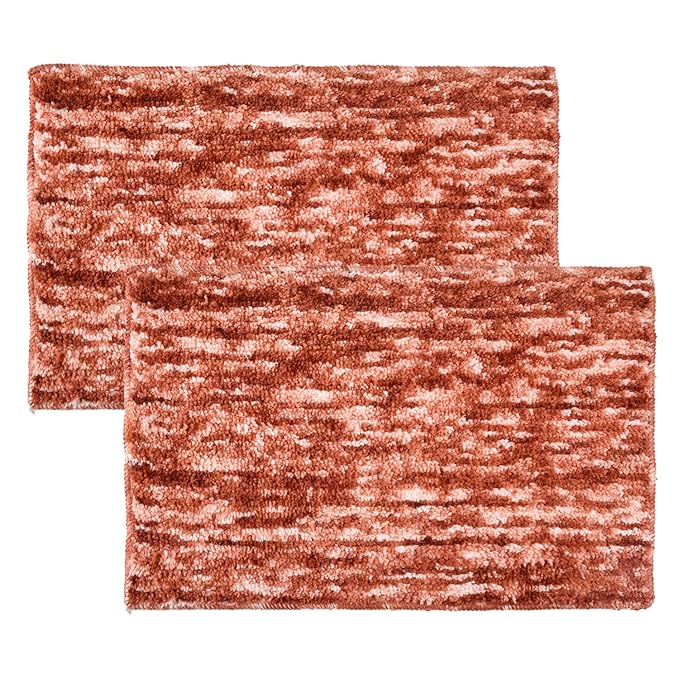 Kuber Industries Door Mat Multi Riyal Doormat Microfiber Entrance Mat Orange Colour