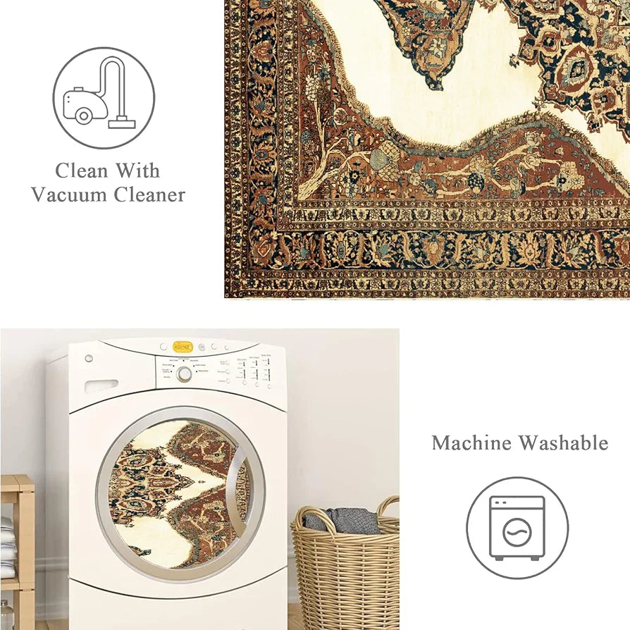 Ishro Home Premium Carpet For Hall, Bedroom, Living Room Pattern Gul Farang
