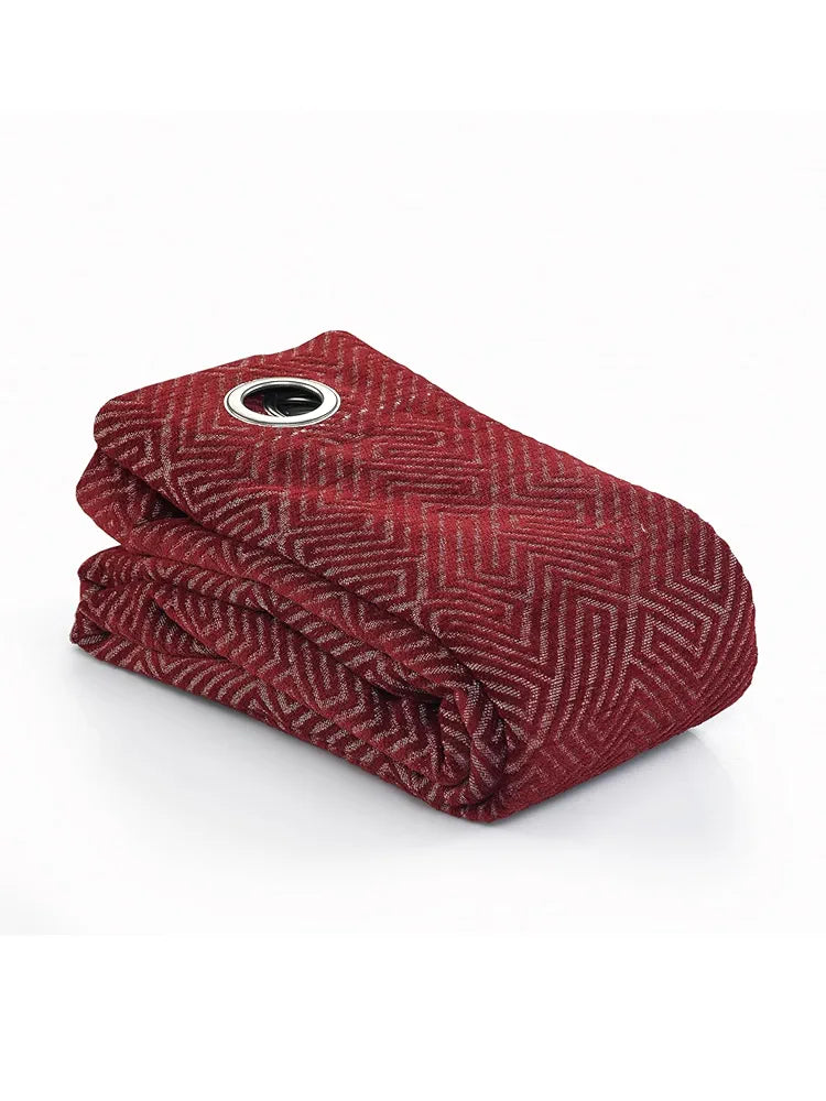 Saral Home Pacman Chenille Blackout Door Curtains Maroon
