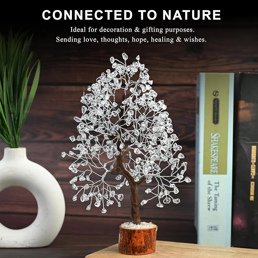 Bezavo Clear Quartz Crystal Tree Silver Wire
