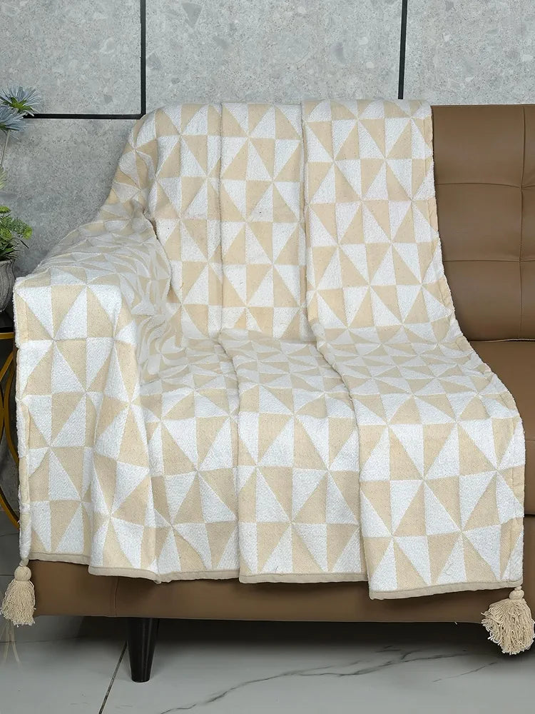 Saral Home Soft Microfiber 2 Seater Sofa Cover Throw Colour White