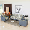 Kuber Industries Sofa Cover Net Sofa Slipcover Set 5 Seater Sofa Cover Flower Digital Embroidery Print-730 Green