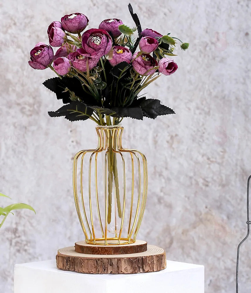 2 Pcs Artificial Rose Flower Sticks Purple