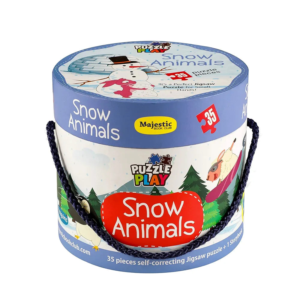 The Book Tree Snow Animals Puzzle Box for Kids I 35 Jigsaw Puzzle Pieces & 1 Storybook I Educational Toy for Children Age 3+ I for Children by Majestic Book Club