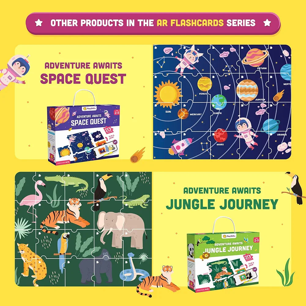 Shifu Play 20 Underwater Animals Flashcards for Kids - Boost Problem Solving Skills with 4D Educational Ar-Powered Stem Fun Learning, Interactive Game 