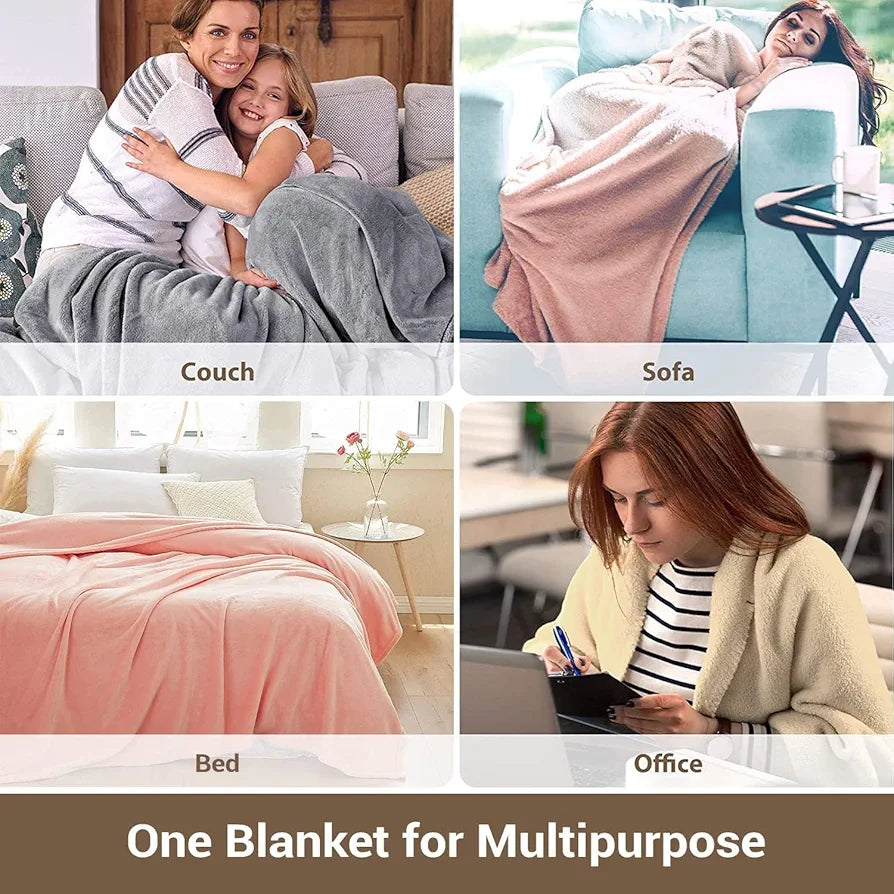 Cloth Fusion Polar Fleece AC Blanket for Winter Single Bed Soft Woolen Blanket for Travel & Sleeping Red