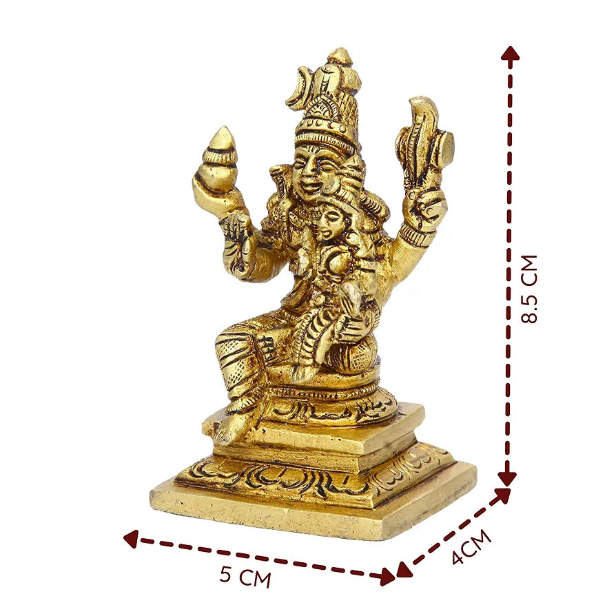 anciently Small Swarna Akarshana Bhairava Idol | Swarna Akarshana Bhairava Statue Small | Small Swarna Akarshana Bhairavar Silai, Brass, Height 8.5CM, Gold Colour, 1 Piece