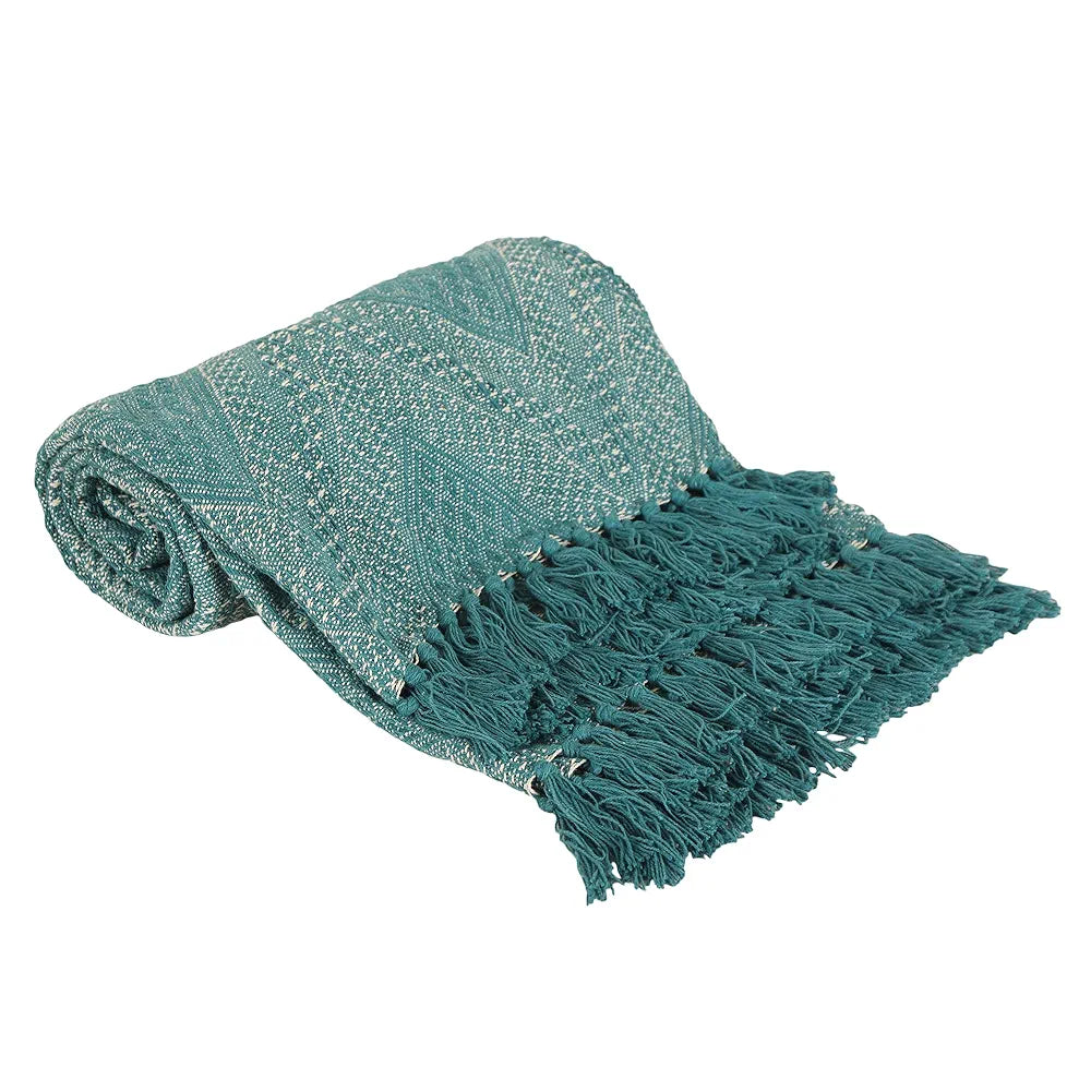 Sashaa World Cotton Jewels of India Throw Colour Blue