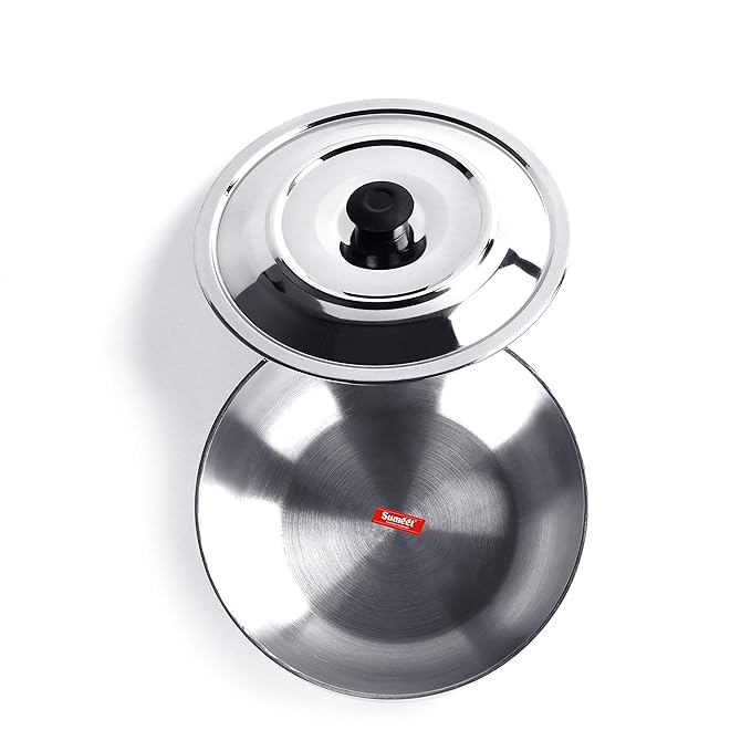 Sumeet 3mm Induction Bottom Aluminium Tasra with Stainless Steel Lid  (1.8Ltr 20cm)