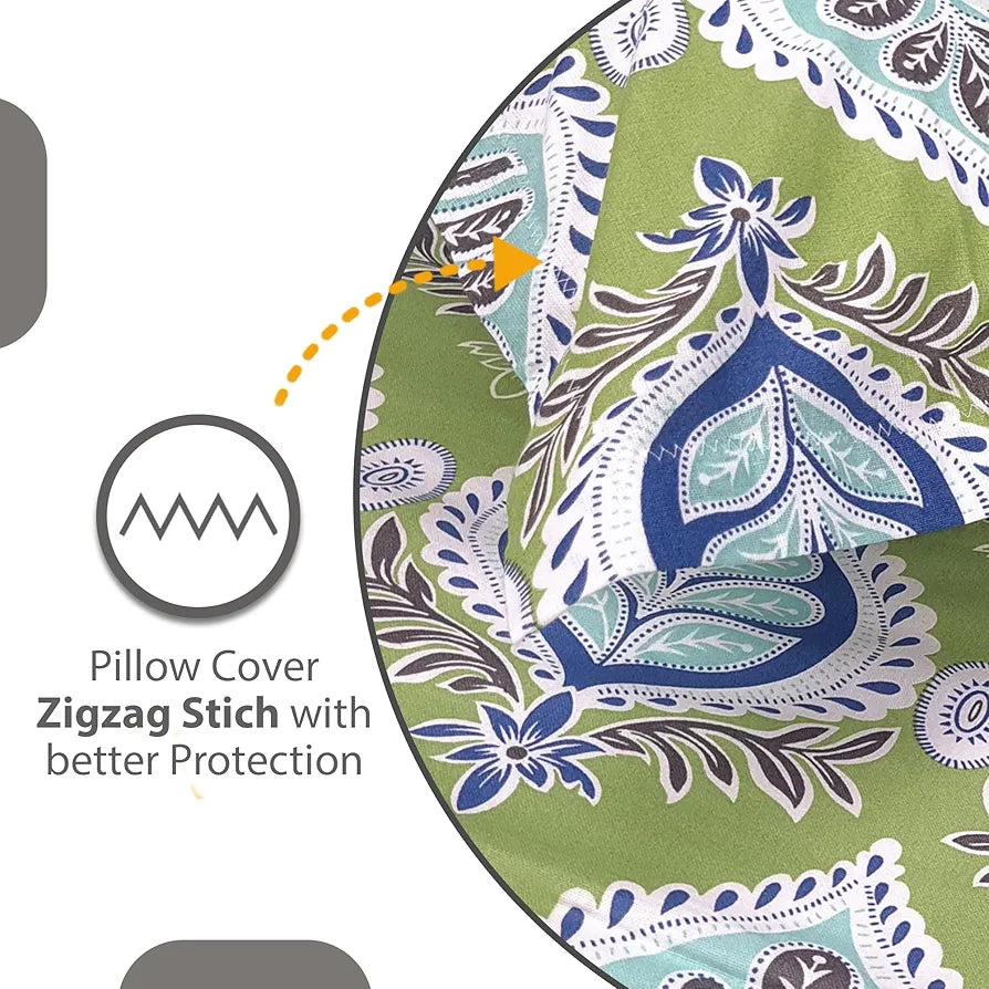 Divine Casa Bedsheet for Single Size Bed 144 TC Cotton Bedsheet for Single Size Bed with 1 Pillow Cover  Floral Colour Palm Green