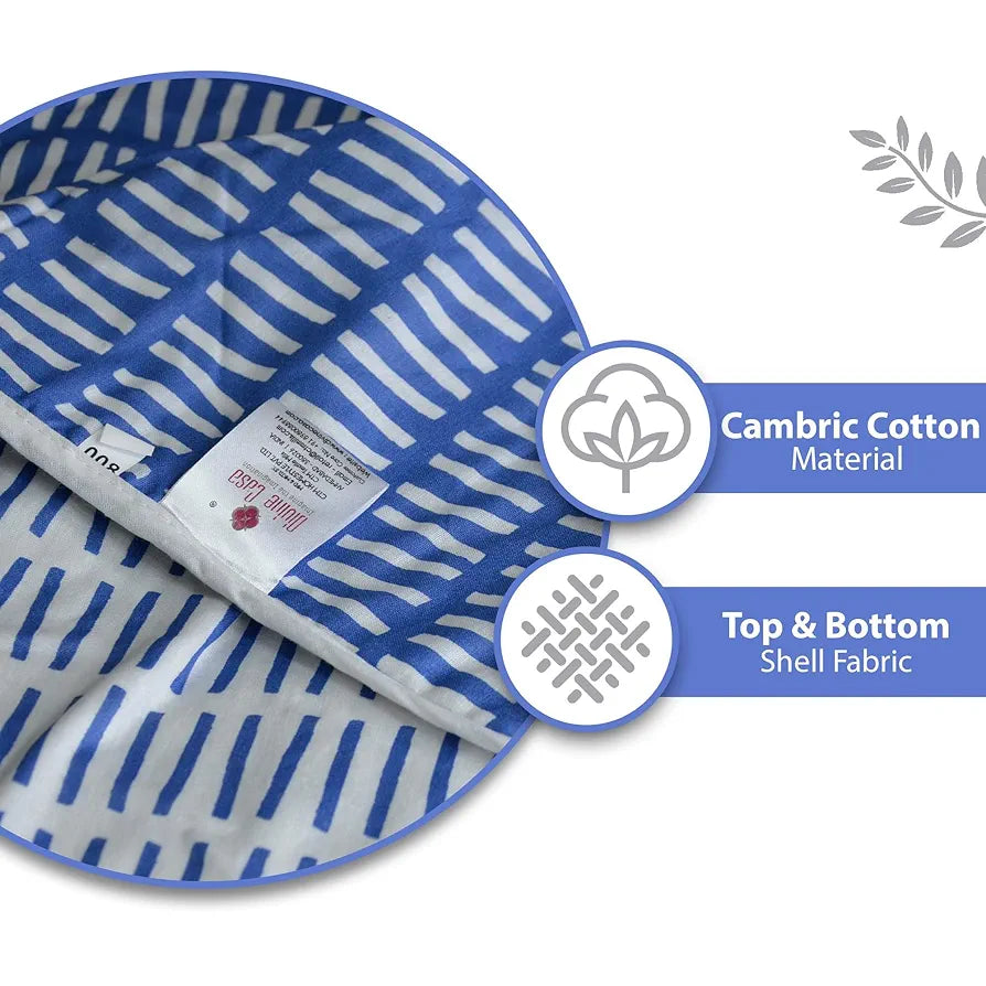 Divine Casa 120 GSM Cambric Cotton Reversible Lightweight Printed Single Bed AC Blanket Dohar TC - 120 Stonewash