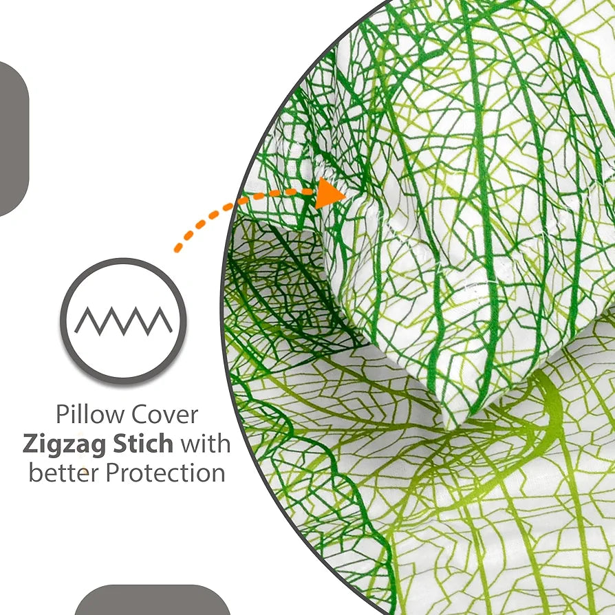 Divine Casa 144 TC 100% Cotton Bedsheet King Size Bed King Size Bedsheet with 2 Pillow Covers Colour Sage Green