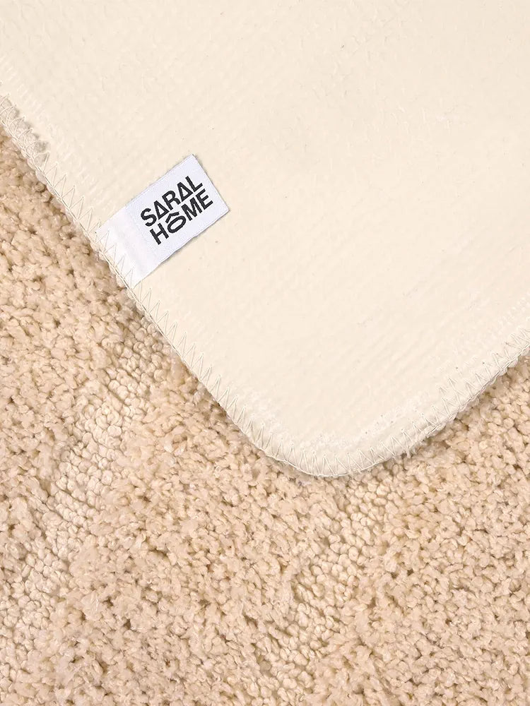 Saral Home Soft Microfiber Anti-slip Rectangular Bathmat Colour Beige (Pack of 2)