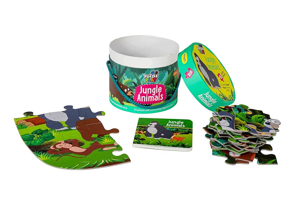 The Book Tree Jungle Animals Puzzles for Kids for Age 3+ I 35 Jigsaw Puzzle Pieces & 1 Storybook I Educational Toy for Children Age 3+ I Fun Time with Animals I for Children by Majestic Book Club