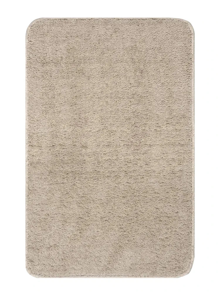 Saral Home Neo Shaggy Yarn Anti-Skid Bath Mats Colour Beige