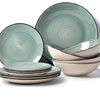 Anko Tapa 12 Pieces Stoneware Dinner Set Green Matt Glaze Finish Lead Cadmium Free Microwave Dishwasher Safe