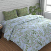 Huesland by Ahmedabad Cotton 144 TC King Size Bedsheet Cotton with 2 Pillow Covers | Botanical Bliss | White & Green