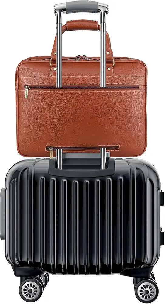 WildHorn Leather 15.6 inch Laptop Messenger Bag for Men I Multi- Pockets I Extra Storage I Carry Handles I Adjustable Strap