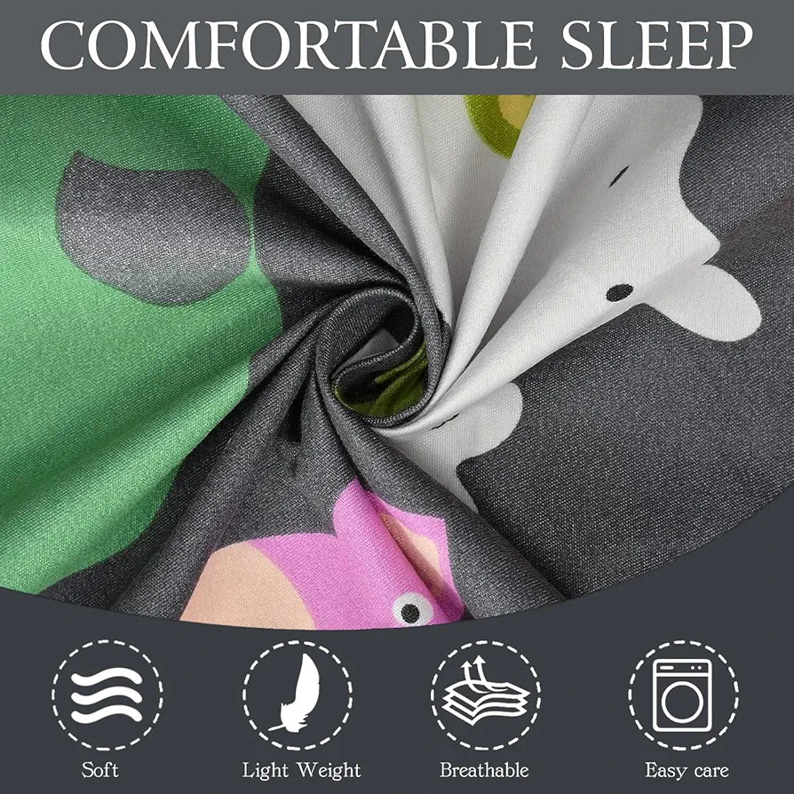 Fresh From Loom Bed Sheet Cartoon Printed Single Bedsheet Bedsheet for Kids Room with 1 Pillow Cover Multicolor 144 TC