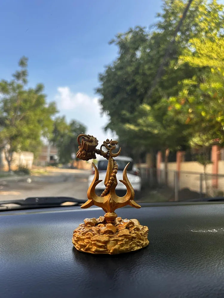 Jaipur Ace Adiyogi Shiva Statue for Car Dash Board Trishul