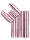 Sashaa World Striped Anti Skid Bathmat & Contour Set Colour Pink And White Striped
