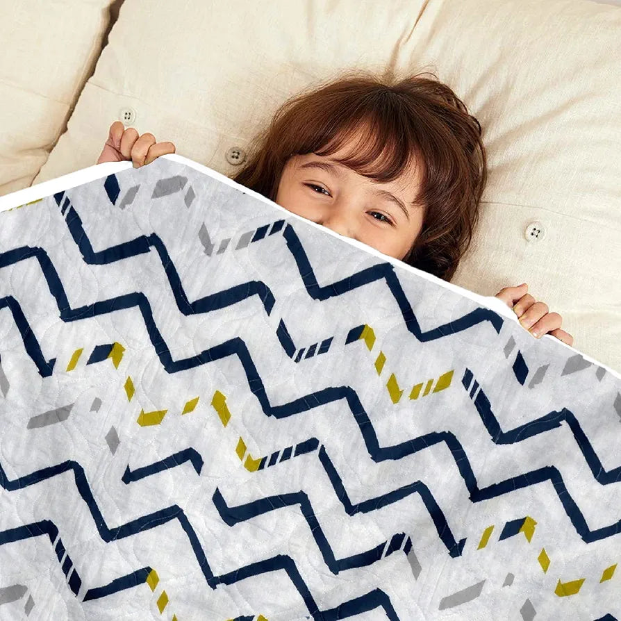 Divine Casa 120 GSM Microfiber Reversible Kids Single Bed Comforter Ultra-Soft Toddler Blanket Colour Blueprint