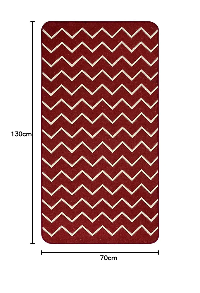 Saral Home Zig Zag Designer Soft Cotton Durable & Washable Multipurpose Runner
