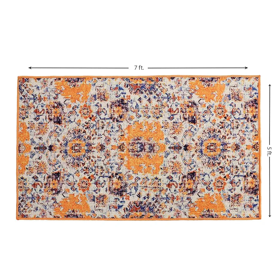 Status Contract Polyester Printed Vintage Persian Carpet Rug Colour Multicolour