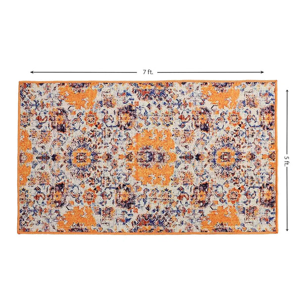 Status Contract Polyester Printed Vintage Persian Carpet Rug Colour Multicolour