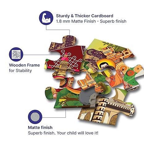 The Puzzl Co - Karnataka Jigsaw Puzzle for Kids Learn Karnataka’s Culture Puzzle with Frame