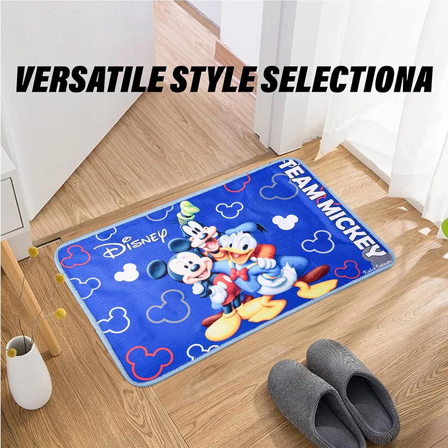 Kuber Industries Disney Team Mickey Door Mat For Living Room Blue Colour