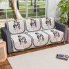 Kuber Industries Set of 6 Velvet 3 Seater Sofa Covers for Living Room Digital Flower-Cream & Green