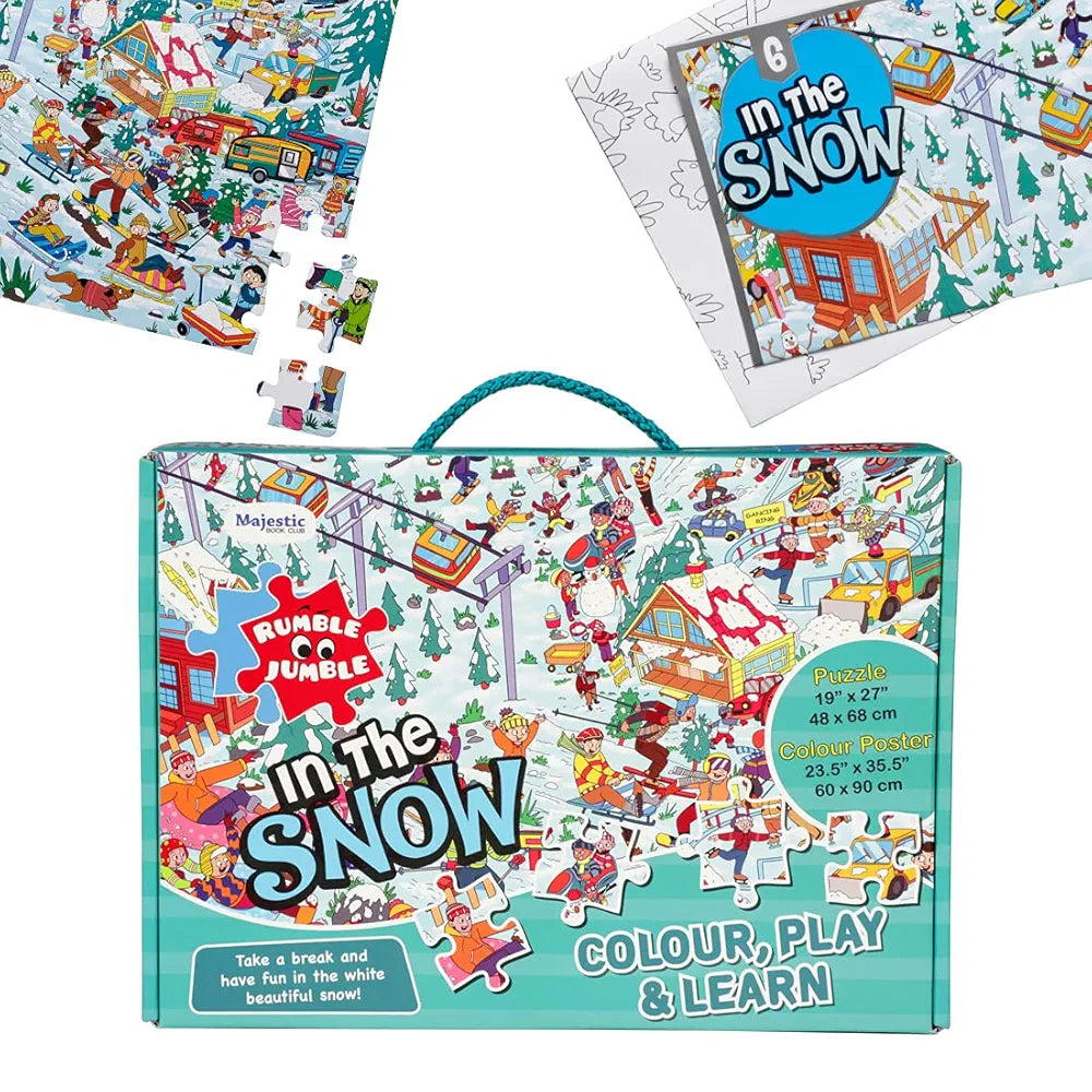 THE BOOK TREE in The Snow Fun and Educational Floor Puzzle by Majestic Book Club, Package Includes a Big Size Colouring Poster and Jigsaw Puzzle Packed in a Beautiful Box