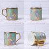 Femora Bone China Gold Tea Cup | 180 Ml | Green Leaf Peacock