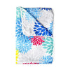 Divine Casa 120 GSM Microfiber Double Dohar Soft & Lightweight Throw Blanket Floral Burst Pattern Colour Blue Aqua