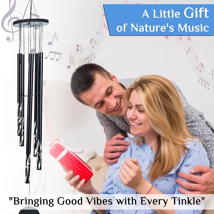 Wind Chimes for Home Décor Hanging Bells Black Wind Chime -002