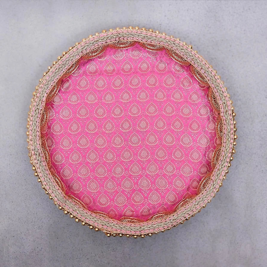 DecorTwist® Pooja Thali Set | Stainless Steel Handcrafted Decorative Pooja Thali for Diwali Puja, Home, Temple, Mandir, Wedding, Bhai Dooj Decorative Puja Plate 10.2 Inch Pack of 1 