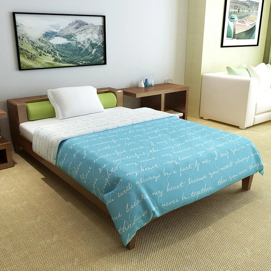 Divine Casa Luxor Abstract Microfibre Single Comforter Colour Blue
