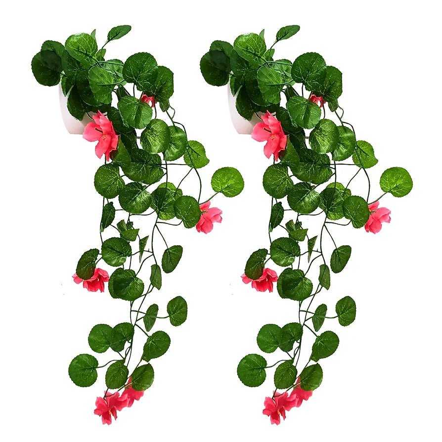 Artificial Flower Vine Plants Falling with Small Size Pot - Natural Touch & Feel Pack of 2 DESIGN-02