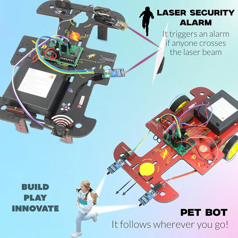 Butterfly EduFields Jumbo 40In1 Stem Robotics Kit | Robot Toys for Kids Ages 8 9 10 11 12 Years Old Boys Girls | 100+ Parts, Electronics Sensor Modules |No Coding Required | Birthday Gift for Ages 8+