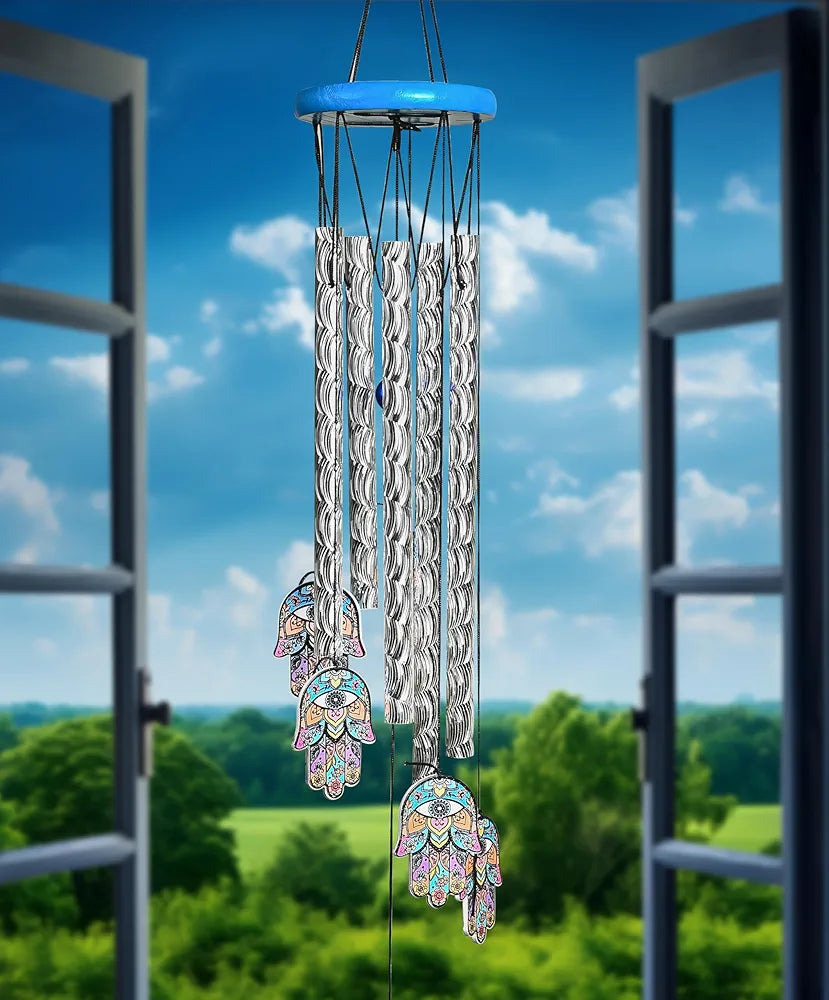 Zaicus Hamsa Hand Wind Chime 23-Inch Wind Chime-014
