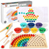 Rainbow Cup Peg Board Puzzle Activity for Toddlers Boys and Girls 3 4 5 6 Years Old