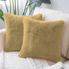 Luxe Home Cushion Cover Duble Side Rabbit Fur Plain Design Covers Set of 2 for Sofa Colour Anti Gold