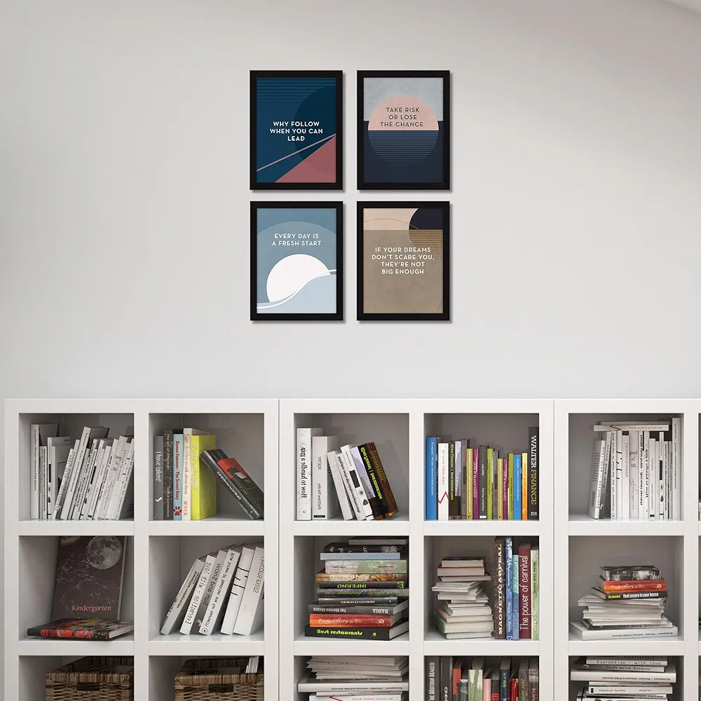 ArtX Paper Famous Motivational Quotes AXF00171-MOT Framed Posters Set of 4