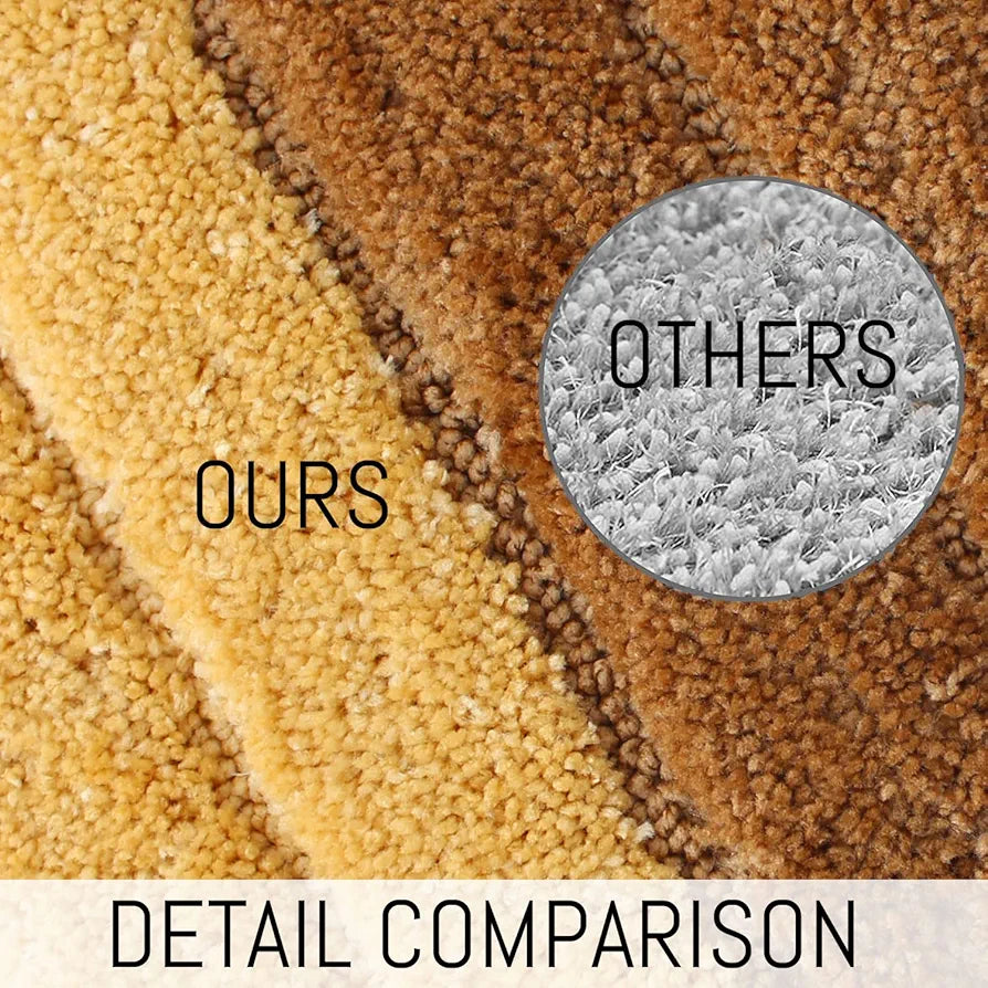 Luxe Home International Microfiber Rectangular Bath mat Soft Anti Slip Skid Luxury Mats 40X60 Cm Colour Tobacco (Pack of 2)