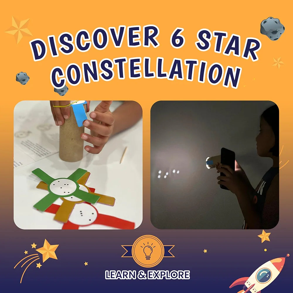 The Curious Bees Space Safari 4-in-1 Craft Box for Kids | Solar System Mobile, Astronaut Mask, Rocket Craft, Constellation DIY | Creative & Educational Space Activities | Age Group: 4-8 Years