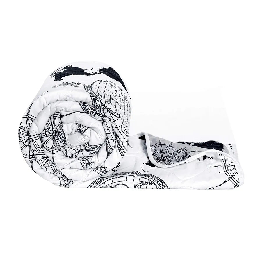 Divine Casa 120 GSM Microfiber Single Bed Comforter Soft & Lightweight Reversible AC Blanket Colour Stonewash Grey