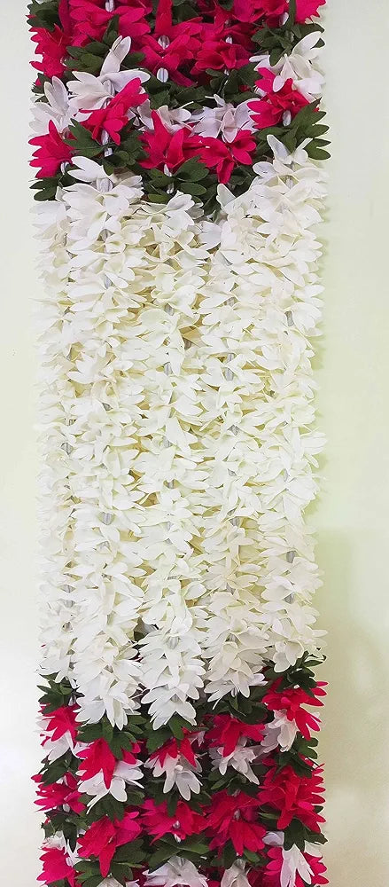 Afarza Choice Good Feel Good Artificial Flower Garland Toran p-pink-white Hanging 4 Pieces 5 Feet