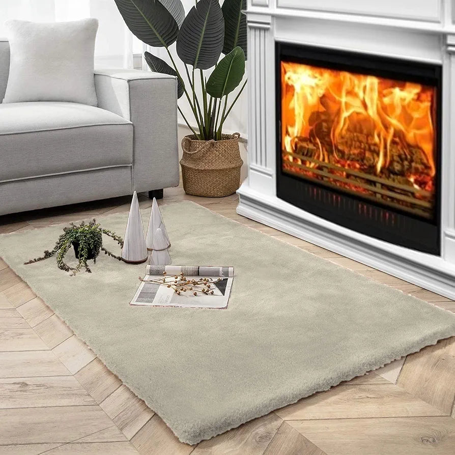 Luxe Home International Ruffle Floor Rug Floor 3 X 5 Ft Colour Beige